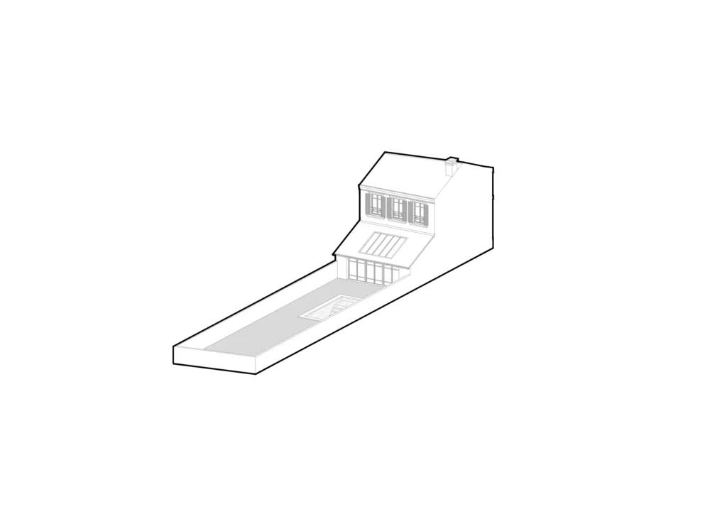 Maison de ville axonométrie jardin - Princz de la Chapelle