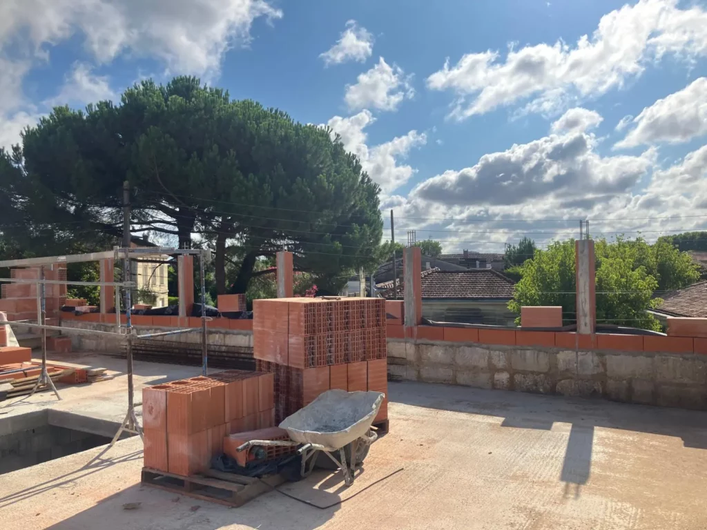 Restauration et extension le Bouscat chantier élévation - Princz de la Chapelle