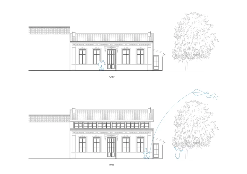 Restauration et extension le Bouscat façade rue - Princz de la Chapelle