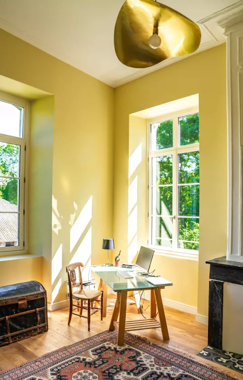 Château de Barbazan restauration bureau chambre - Princz de la Chapelle