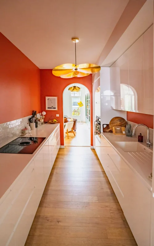 Maison de ville restauration Bordeaux chantier cuisine plan de travail - Princz de la Chapelle