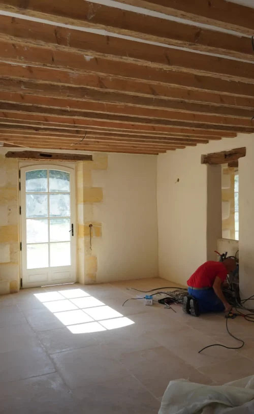 Restauration et extension en Gironde chantier raccordement - Princz de la Chapelle