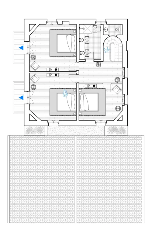 Restauration et extension en Gironde plan R+2 - Princz de la Chapelle