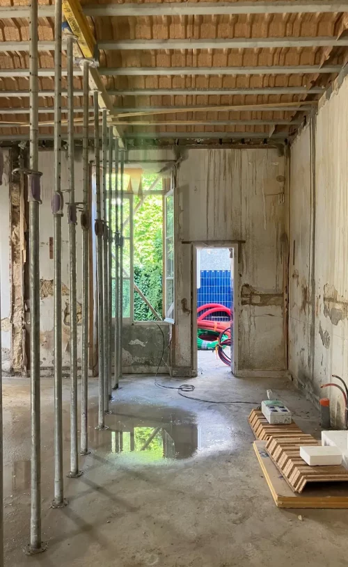 Restauration et extension le Bouscat chantier fondation - Princz de la Chapelle