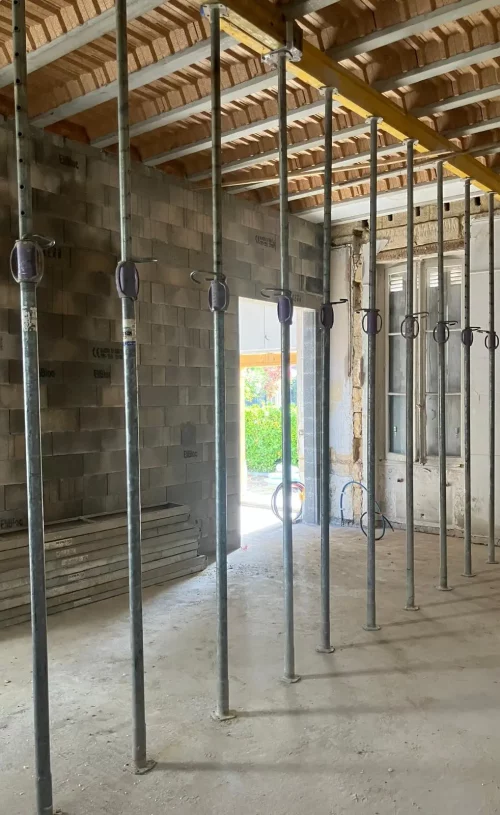 Restauration et extension le Bouscat chantier fondation sol - Princz de la Chapelle